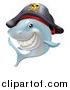 Vector Illustration of a Grinning Pirate Shark by AtStockIllustration