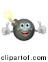 Vector Illustration of a Happy Bomb Mascot Holding Two Thumbs up by AtStockIllustration
