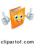 Vector Illustration of a Happy Book Character Mascot Giving Two Thumbs up by AtStockIllustration