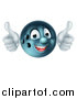 Vector Illustration of a Happy Bowling Ball Character Mascot Giving Two Thumbs up by AtStockIllustration