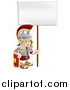 Vector Illustration of a Happy Boy Roman Soldier with a Sign by AtStockIllustration