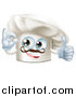 Vector Illustration of a Happy Chef Hat Mascot with a Mustache Holding a Thumb up and Gesturing Ok by AtStockIllustration