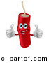 Vector Illustration of a Happy Dynamite Mascot Holding Two Thumbs up by AtStockIllustration