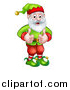 Vector Illustration of a Happy Garden Gnome or Christmas Elf Giving Two Thumbs up by AtStockIllustration