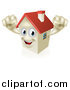 Vector Illustration of a Happy House Character Cheering by AtStockIllustration