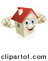 Vector Illustration of a Happy House Character Holding Two Thumbs up by AtStockIllustration