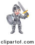 Vector Illustration of a Happy Knight Boy in Full Armour by AtStockIllustration