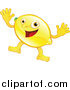 Vector Illustration of a Happy Lemon Character Waving Both Hands by AtStockIllustration