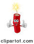 Vector Illustration of a Happy Lit Dynamite Mascot Holding Two Thumbs up by AtStockIllustration