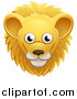 Vector Illustration of a Happy Male Lion Face Avatar by AtStockIllustration