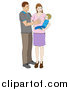 Vector Illustration of a Happy Mother and Father Adoring Their Baby Boy by AtStockIllustration