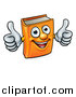 Vector Illustration of a Happy Orange Book Character Mascot Giving Two Thumbs up by AtStockIllustration