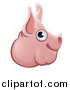 Vector Illustration of a Happy Pig Face Avatar by AtStockIllustration