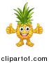 Vector Illustration of a Happy Pineapple Mascot Giving Two Thumbs up by AtStockIllustration