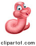 Vector Illustration of a Happy Pink Earth Worm by AtStockIllustration