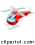Vector Illustration of a Happy Red Helicopter by AtStockIllustration