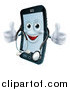 Vector Illustration of a Happy Smart Phone Wearing a Stethoscope and Holding Two Thumbs up by AtStockIllustration