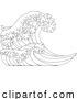 Vector Illustration of a Japanese Great Wave Outline Coloring Book Page by AtStockIllustration