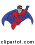 Vector Illustration of a Masked Super Hero in Flight by AtStockIllustration
