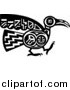 Vector Illustration of a Mayan or Aztec Bird Design in Black and White by AtStockIllustration