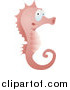Vector Illustration of a Pink Swimming Seahorse by AtStockIllustration
