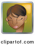 Vector Illustration of a Pretty African American Woman with Her Eyes Closed by AtStockIllustration