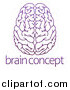 Vector Illustration of a Purple Human Brain over Sample Text by AtStockIllustration