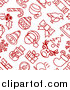 Vector Illustration of a Seamless Red and White Christmas Icon Pattern Background by AtStockIllustration