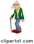 Vector Illustration of a Senior Man Using a Cane by AtStockIllustration