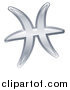 Vector Illustration of a Shiny Silver Pisces Zodiac Astrology Symbol by AtStockIllustration
