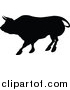 Vector Illustration of a Silhouetted Black Bull by AtStockIllustration