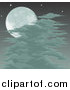 Vector Illustration of a Spooky Full Moon Sky with Clouds or Fog by AtStockIllustration