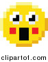 Vector Illustration of a Surprised 8 Bit Video Game Style Emoji Smiley Face by AtStockIllustration