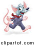Vector Illustration of a Sweaty Rat in a Business Suit, Running a Race by AtStockIllustration