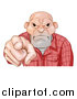 Vector Illustration of a Tough and Angry White Male Skin Head Pointing Outwards by AtStockIllustration