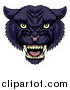 Vector Illustration of a Tough Roaring Black Panther Mascot Head by AtStockIllustration