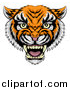 Vector Illustration of a Vicious Snarling Tiger Mascot Face by AtStockIllustration