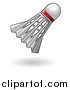 Vector Illustration of a White Badminton Shuttlecock with a Red Ring by AtStockIllustration