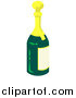 Vector Illustration of a Wine, Champagne or Apple Cider Bottle by AtStockIllustration