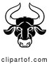 Vector Illustration of a Zodiac Horoscope Astrology Taurus Bull Design in Black and White by AtStockIllustration