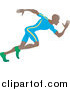 Vector Illustration of an African American Sprinter Man Running During a Race by AtStockIllustration