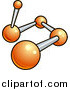 Vector Illustration of an Orange and Gray Molecule by AtStockIllustration