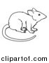 Vector Illustration of an Outlined Chinese Zodiac Rat by AtStockIllustration