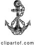 Vector Illustration of Anchor from Boat or Ship Tattoo Drawing by AtStockIllustration