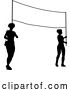 Vector Illustration of Banner Silhouette Protestors at March Rally Strike by AtStockIllustration