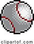 Vector Illustration of Baseball Ball Pixel Art Eight Bit Sports Game Icon by AtStockIllustration