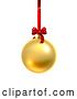 Vector Illustration of Bauble Christmas Ball Glass Ornament Gold by AtStockIllustration