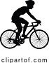 Vector Illustration of Bike and Bicyclist Silhouette by AtStockIllustration