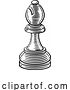 Vector Illustration of Bishop Chess Piece Vintage Woodcut Style Concept by AtStockIllustration