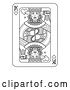 Vector Illustration of Black and White King of Hearts Playing Card by AtStockIllustration